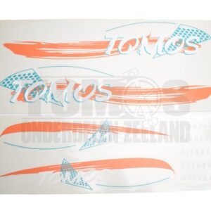 Tomos Stickerset Standaard oranje / groen compleet set