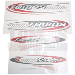 Tomos Stickerset Standaard rood / zwart compleet set