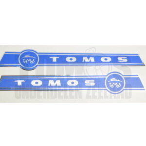 Tomos Sticker Tank logo blauw / zilver