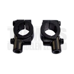 Spiegel klem compleet set voor 22mm stuur links / rechts M8 zwart