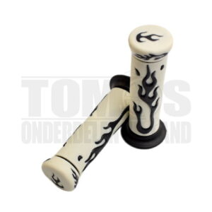 Handvatset Vlammen zwart / wit 22mm / 24mm