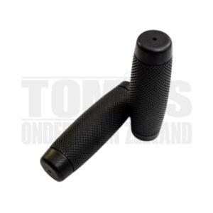 Handvatset Bobber geribbeld zwart 22mm / 24mm