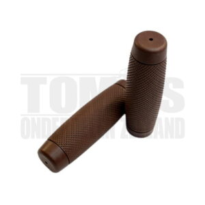 Handvatset Bobber geribbeld bruin 22mm / 24mm