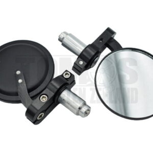 Spiegelset bar-end insteek rond zwart 12mm / 18mm universeel