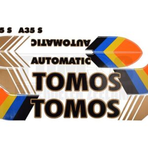 Tomos Stickerset standaard automatic goud / zwart / blauw / oranje origineel