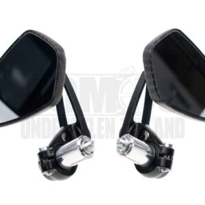 Spiegelset bar-end insteek CNC 2.0 Carbon 13mm / 18mm universeel DMP