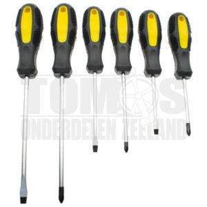 Schroevendraaierset 6-delig geel / zwart