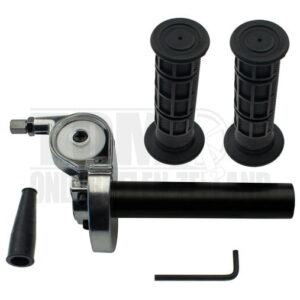 Snelgas rechts greepset gashendel haaks aluminium zwart / zilver Tuning