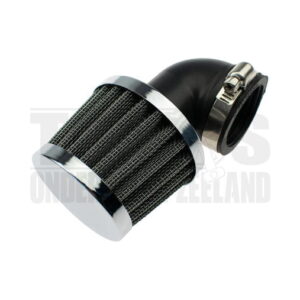 Powerfilter luchtfilter 35mm chroom 90 graden zwart Dellorto PHBG / PHVA