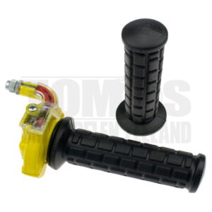 Snelgas rechts greepset gashendel haaks M84 geel / transparant Lusito