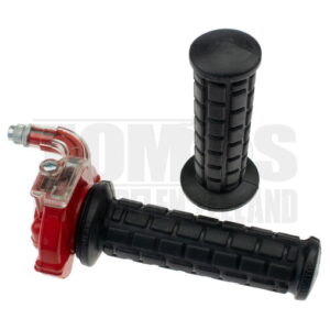 Snelgas rechts greepset gashendel haaks M84 rood / transparant Lusito