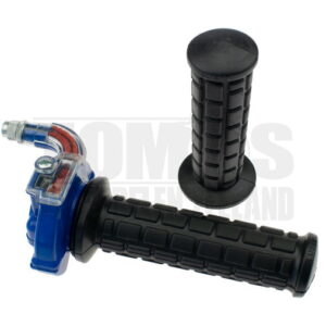 Snelgas rechts greepset gashendel haaks M84 blauw / transparant Lusito