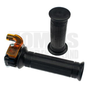 Snelgas rechts greepset gashendel haaks zwart / oranje DMP