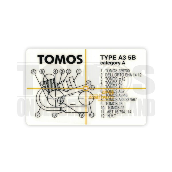 Tomos Type frame sticker blok A3 / 5B