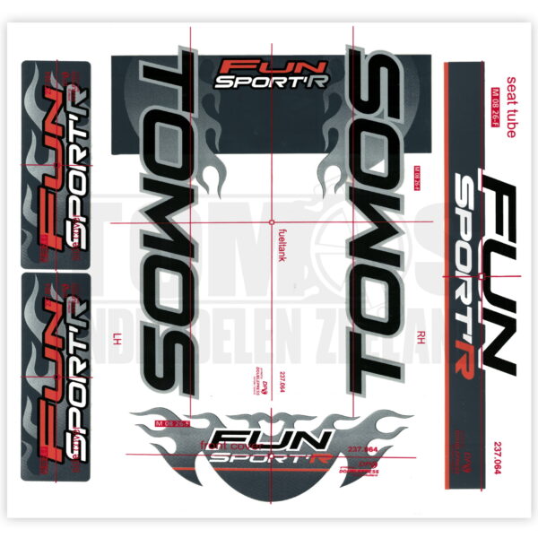 Tomos Stickerset Fun Sport'R compleet set
