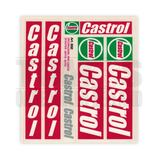 Stickerset Castrol rood 6-delig