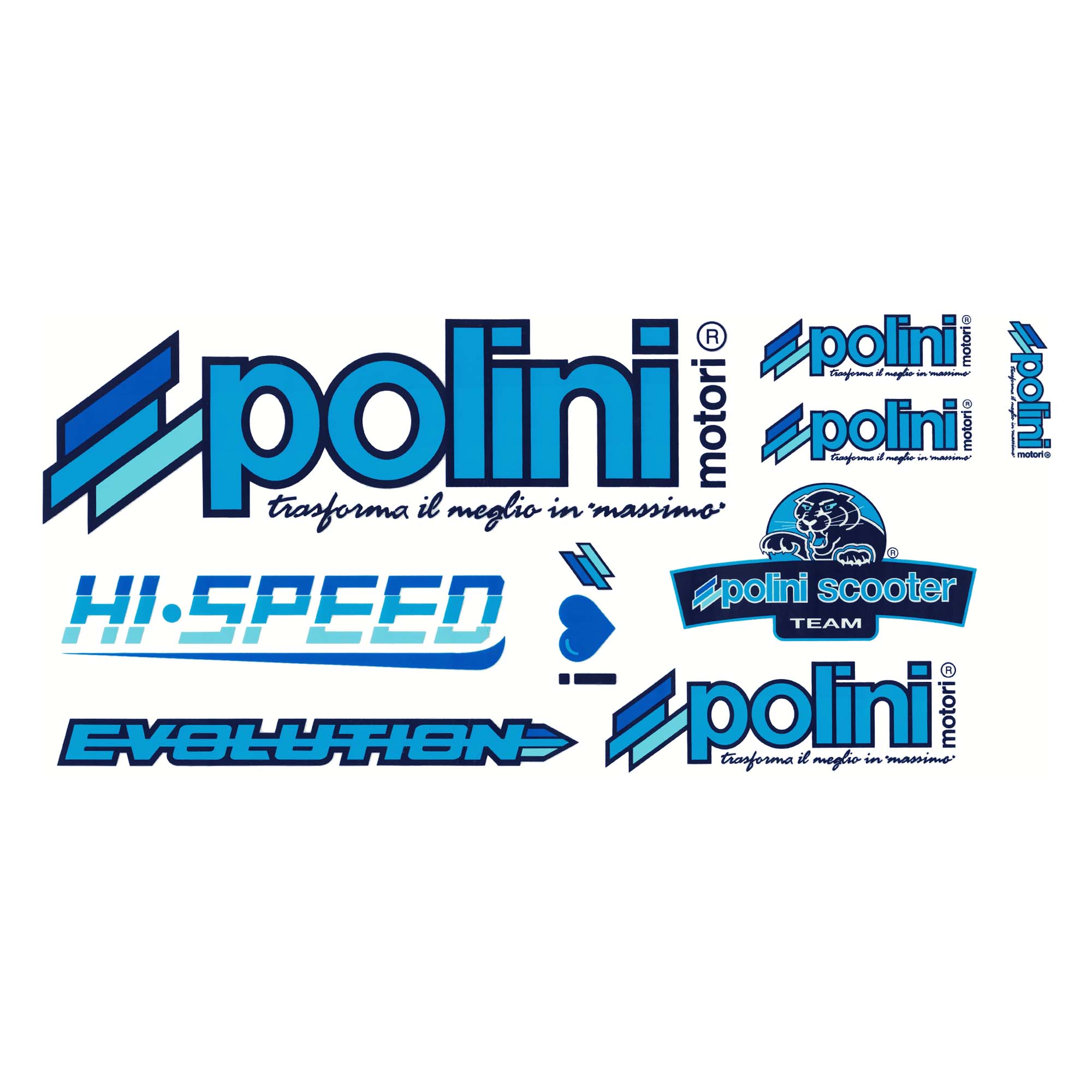 Polini stickerset Scooter Team 9-delig