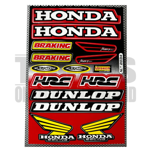 Stickerset sponsor Honda / Dunlop 14-delig