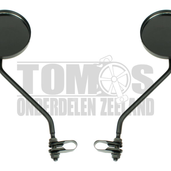 Spiegelset met klem schroef M8 zwart universeel