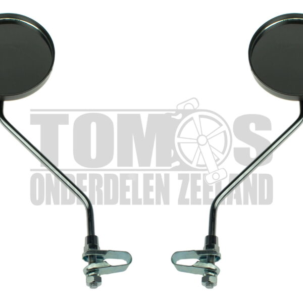 Spiegelset met klem schroef M8 chroom / zwart universeel