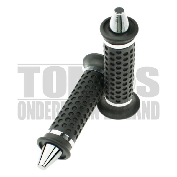 Handvatset Spike / Point zwart / chroom 22mm / 24mm