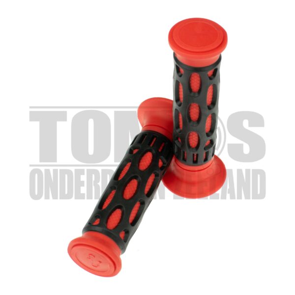 Handvatset Two Tone zwart / rood 22mm / 24mm