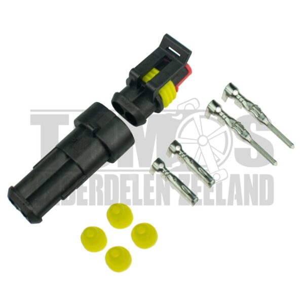 Connector Stekker super seal 2-polig (S-seal) compleet waterdicht universeel