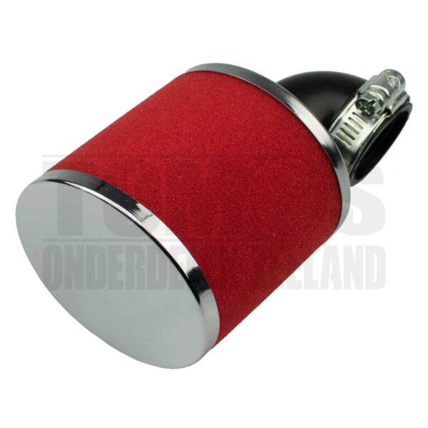 Powerfilter luchtfilter schuim 30mm chroom 90 graden rood Athena Dellorto PHBG / PHVA