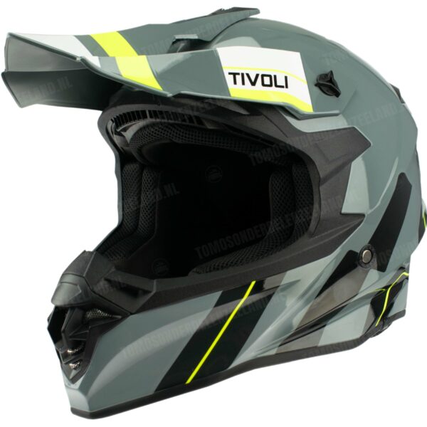 Helm Vito Crosshelm Tivoli nardo gray deco glans grijs / zwart wit