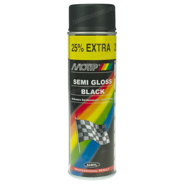 Motip Spuitlak zwart zijdeglans 500ml