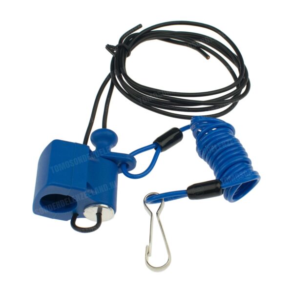 Stuurschakelaar motor Killswitch / dodemanskoord luxe stuur montage blauw