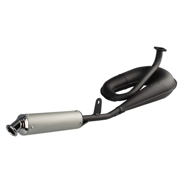 Tomos Uitlaat 25mm Tecno Circuit mat zwart met aluminium demper A3 / A35 / A52