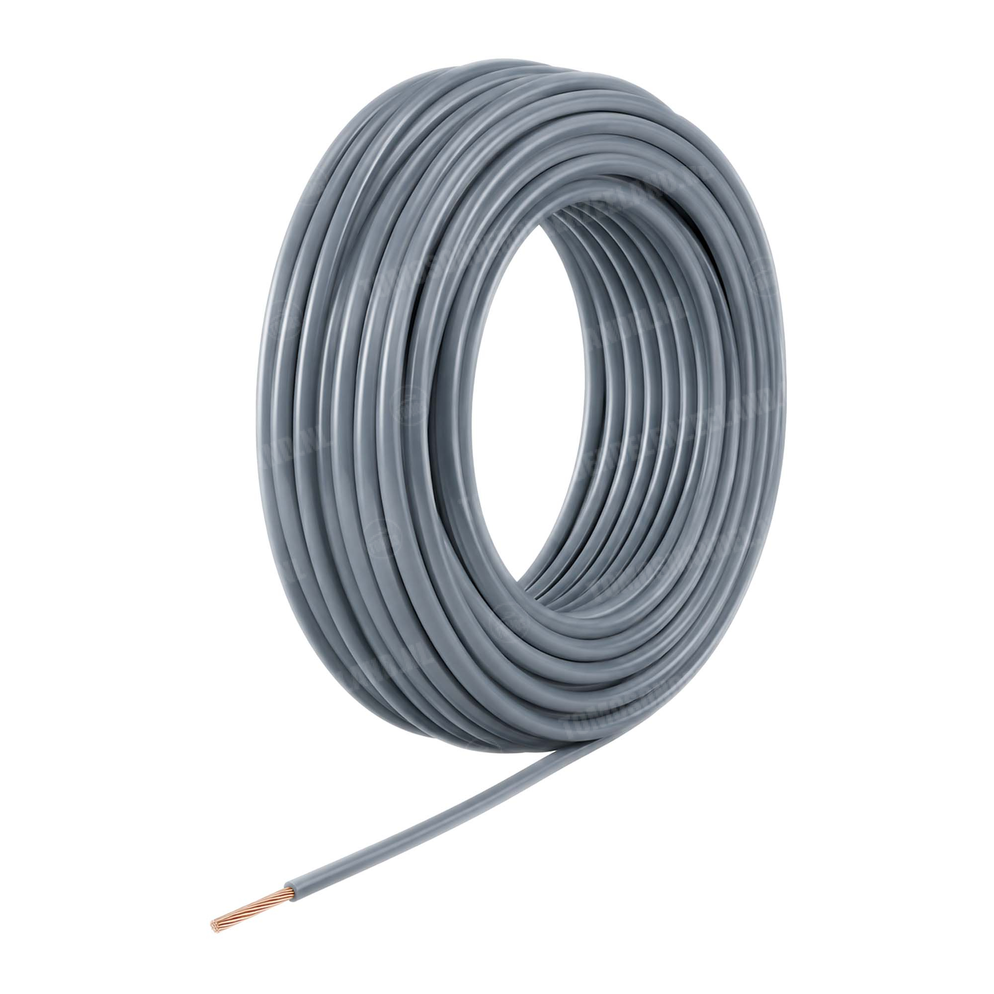 Electrisch draad grijs 1.5mm montagedraad per meter