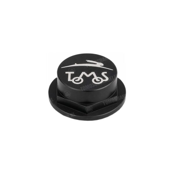 Tomos Balhoofdmoer 26mm aluminium zwart met logo CLAW A3 / A35 CLAW