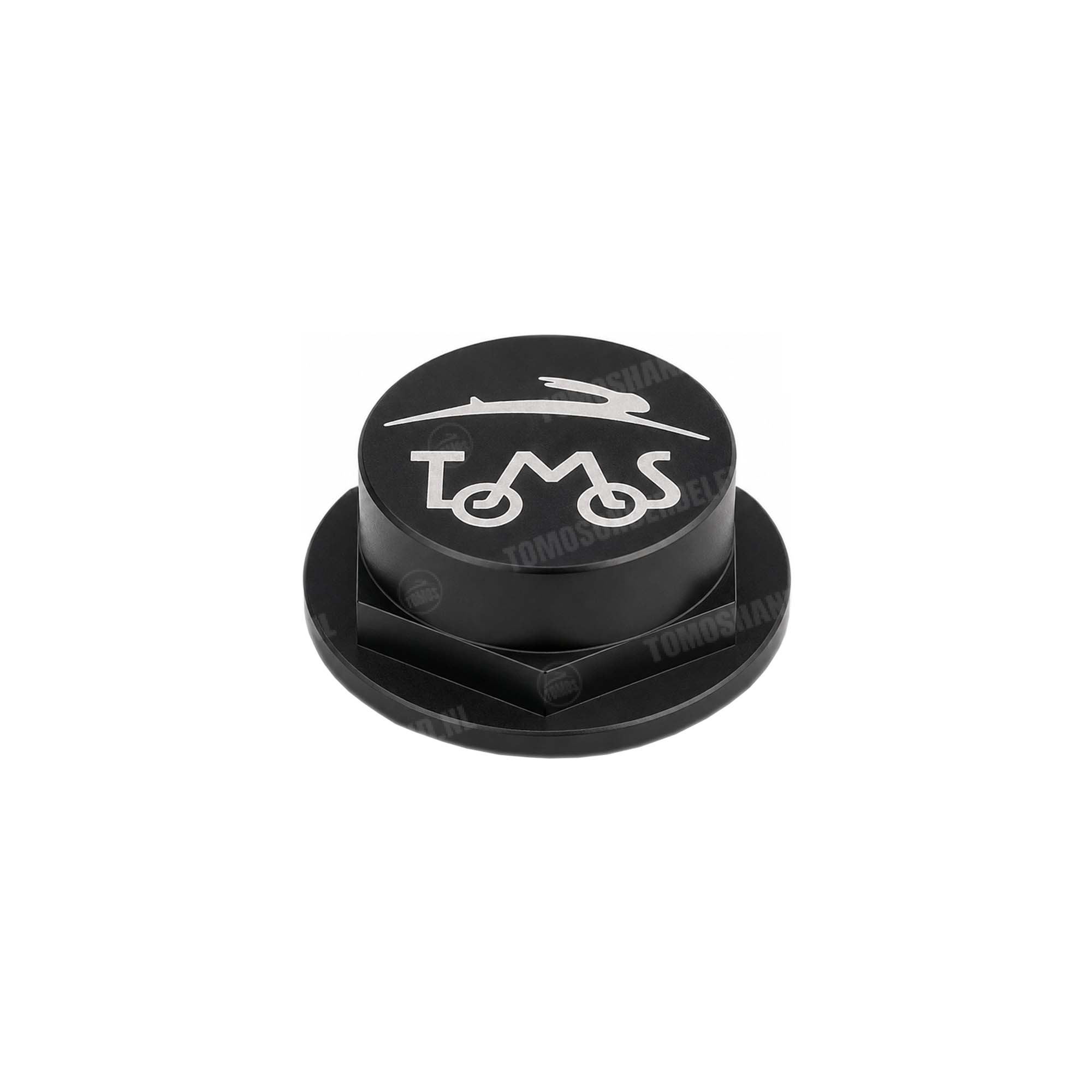 Tomos Balhoofdmoer 26mm aluminium zwart met logo CLAW A3 / A35 CLAW