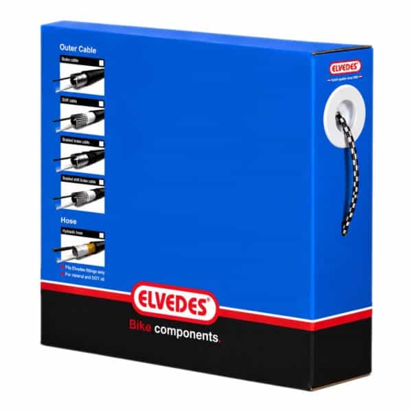 Buitenkabel 5mm zwart / chroom glitter (per meter) universeel Elvedes
