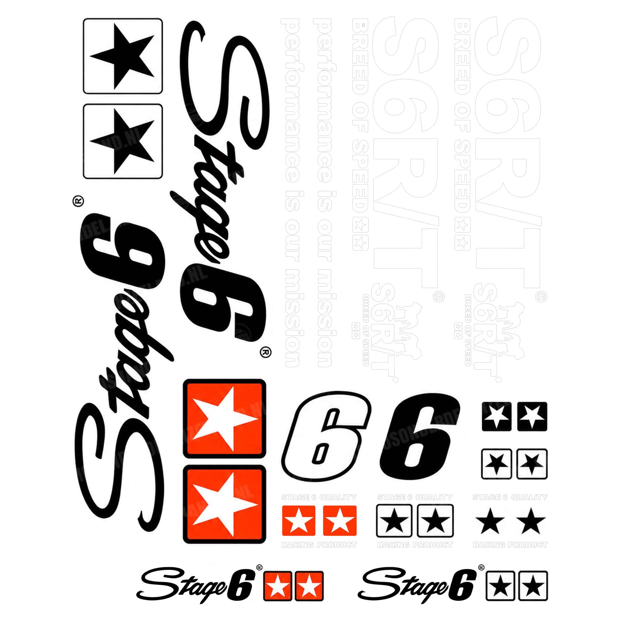 Stickerset Stage6 MKII wit 20-delig
